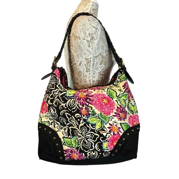 Weekend Traffic bright floral shoulder bag - Picture 1 of 12